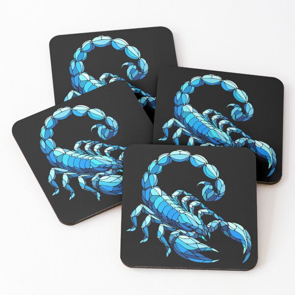 Item preview, blue scorpion polygonal geometric art designed and sold by CutOriginalArt.