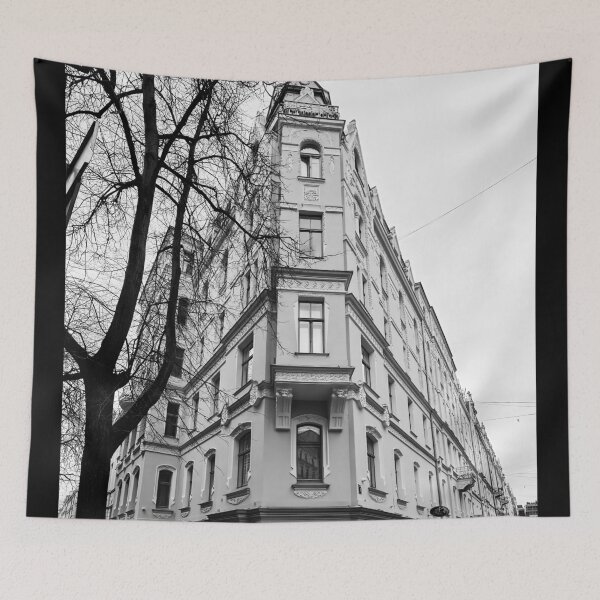 Item preview, Yellow corner. Riga 2024 bw designed and sold by Jouko Lehto Photography.