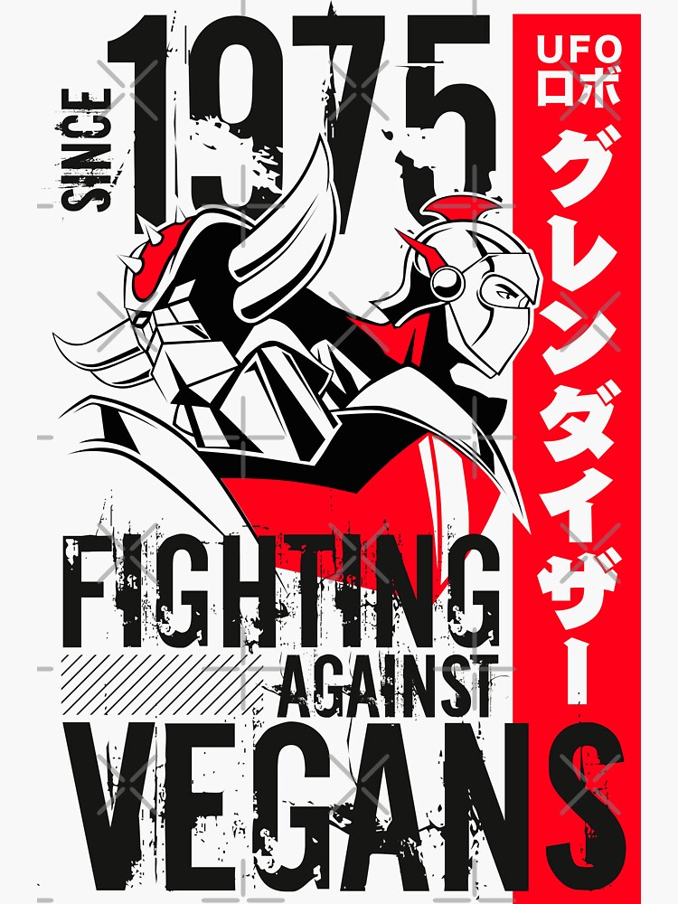 Thumbnail 3 of 3, Sticker, 046 Grendizer Vegan designed and sold by yexart.