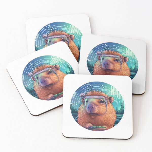 Item preview, Cyber Capybara // Capybara // cool animal // Cyber Animal // Future animal art // Animal Warrior // Animal cute art designed and sold by SMARTKIT  DESIGNAGENCY.