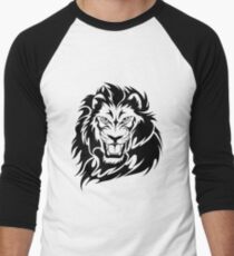 t-shirt shirt lion black and white Men's Baseball ¾ T-Shirt