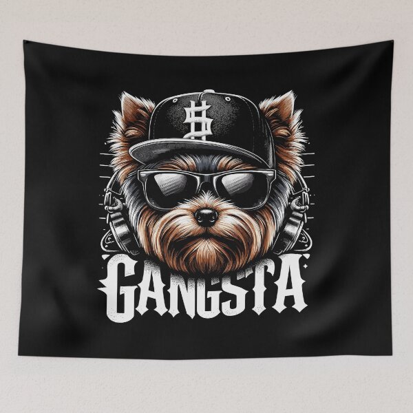Item preview, Yorkshire Terrier Yorkie Gangsta Gangster Dog Gift designed and sold by Pineapple-Tree.