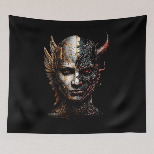 Item preview, Angel & Devil Split Face | Duality Contrast Art designed and sold by TurtleDojo.