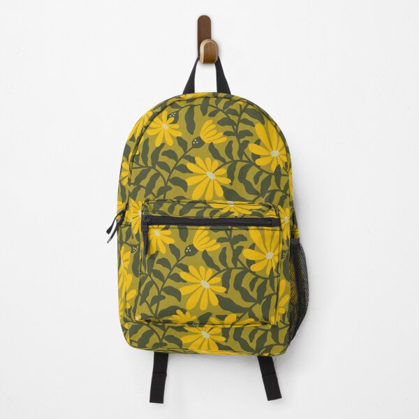 Item preview, Bold groovy trailing flowers – ochre and yellow designed and sold by Muxune.