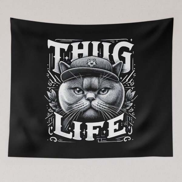 Item preview, BKH British Shorthair Blue Cat Gangster Life Gift designed and sold by Pineapple-Tree.