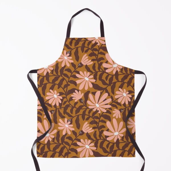 Item preview, Bold groovy trailing flowers – brown and salmon designed and sold by Muxune.