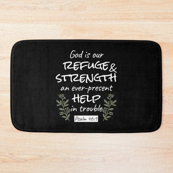 Item preview, 'God is Our Refuge and Strength' Psalm 46:1 Inspirational Scripture Art designed and sold by FlinArt.