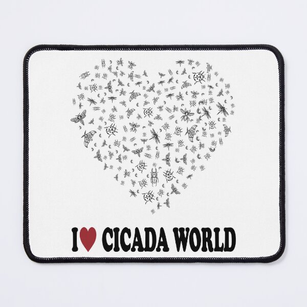 Item preview, I LOVE CICADA WORLD, BLACK DESIGN designed and sold by Rejiboustarts.