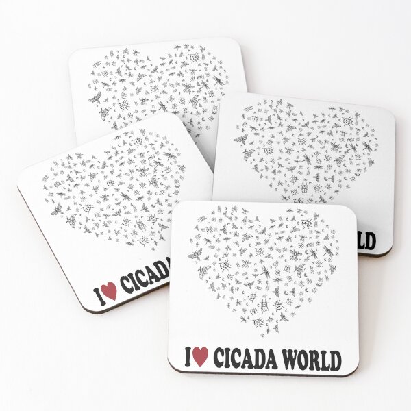 Item preview, I LOVE CICADA WORLD, BLACK DESIGN designed and sold by Rejiboustarts.