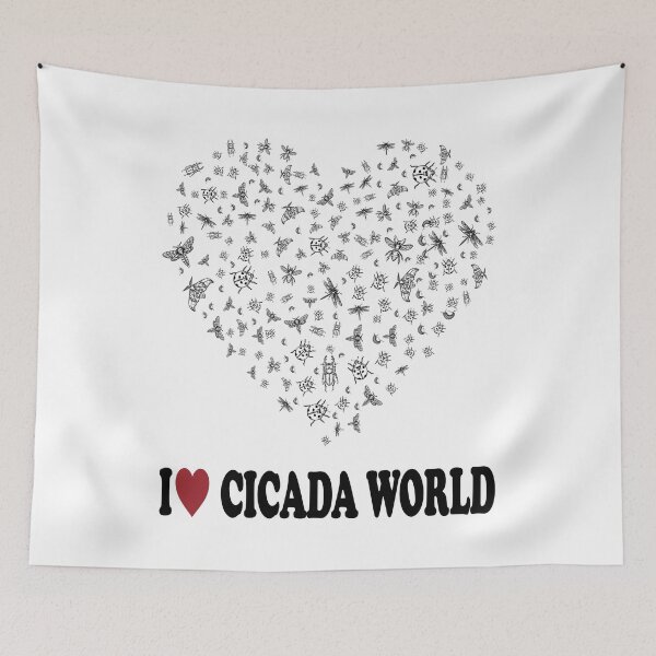 Item preview, I LOVE CICADA WORLD, BLACK DESIGN designed and sold by Rejiboustarts.