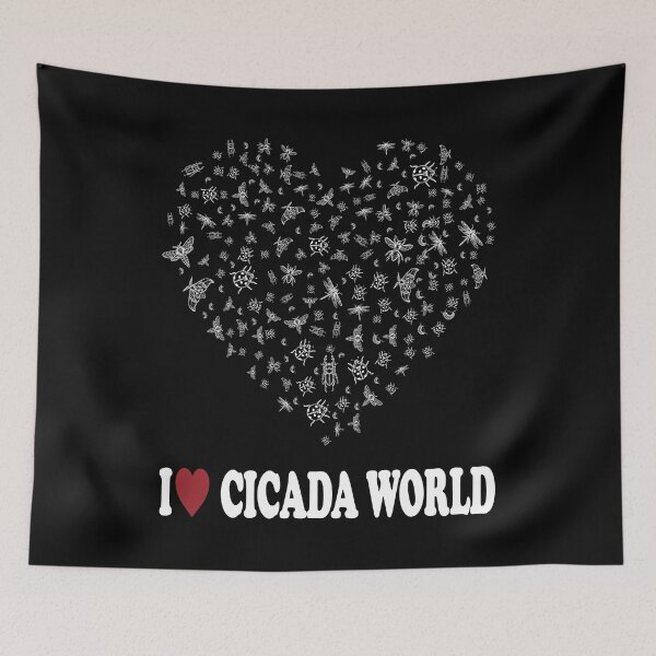 Item preview, I LOVE CICADA WORLD, WHITE DESIGN designed and sold by Rejiboustarts.