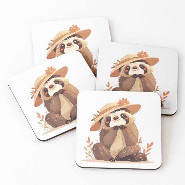 Item preview, Sloth in a straw hat designed and sold by HappyStickBike.