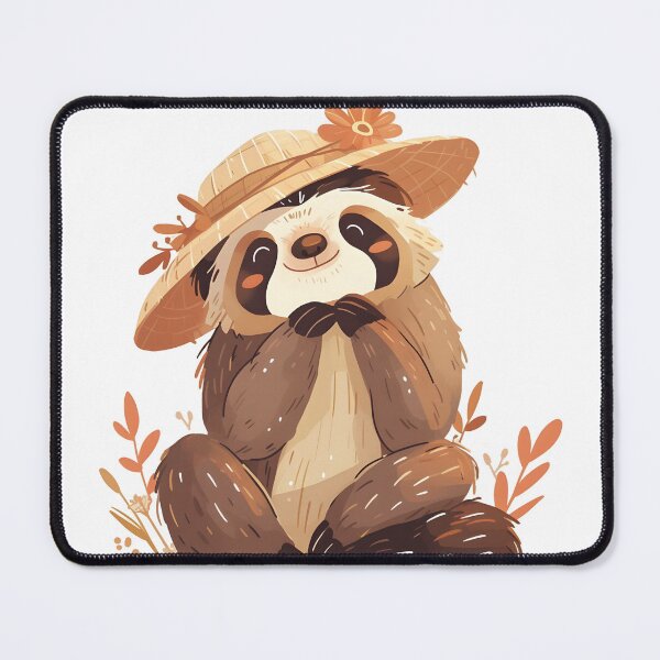 Item preview, Sloth in a straw hat designed and sold by HappyStickBike.