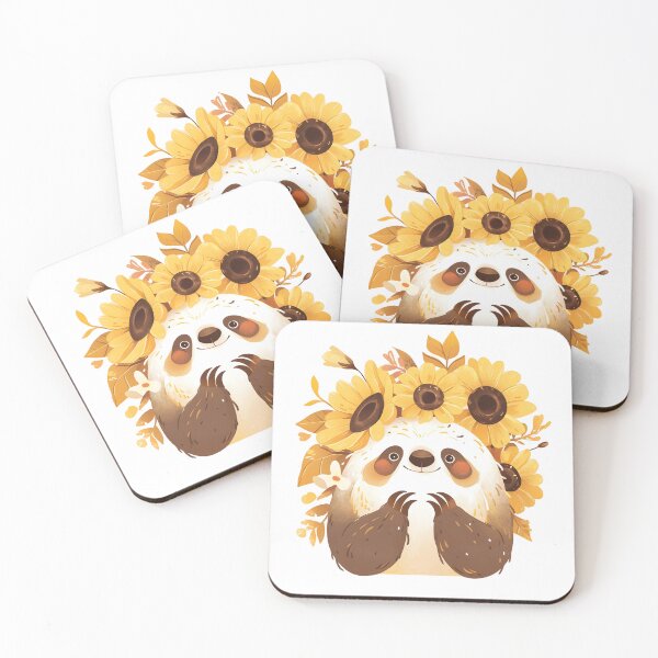 Item preview, Sloth among sunflowers designed and sold by HappyStickBike.