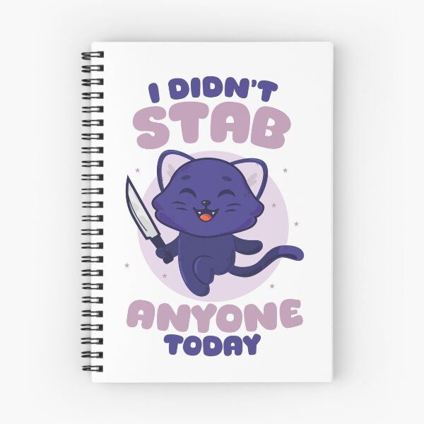 Item preview, Didn’t stab anyone today - happy black cat (on light colors) designed and sold by messy-nessie.