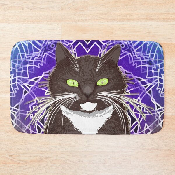 Item preview, Tuxedo cat making biscuits - Cute colourful design for cozy cat lover designed and sold by Scolliecat.