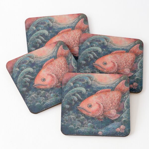 Item preview, Oriental Style Print Red Fish designed and sold by tad2toadshop.