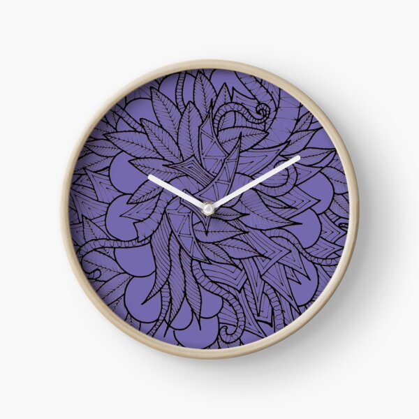 Lila Gekritzel Uhr
