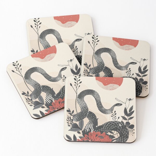 Item preview, Black snake and flowers designed and sold by AnnArtshock.