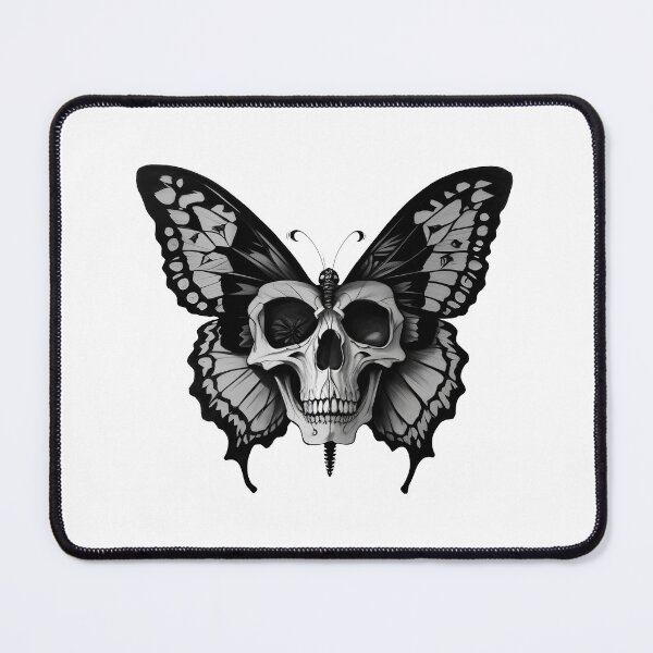 Item preview, Skull Butterfly Concept Art (Black and White) Version 03 designed and sold by Scarlet Swan.