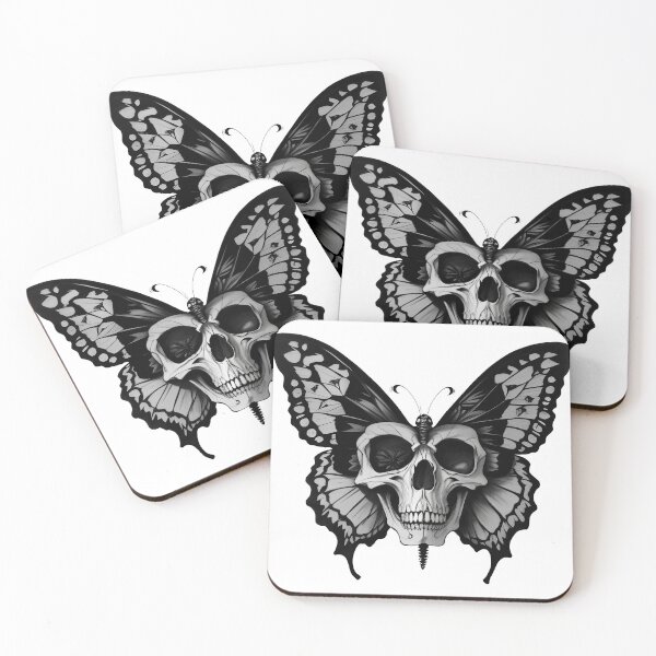 Item preview, Skull Butterfly Concept Art (Black and White) Version 03 designed and sold by Scarlet Swan.