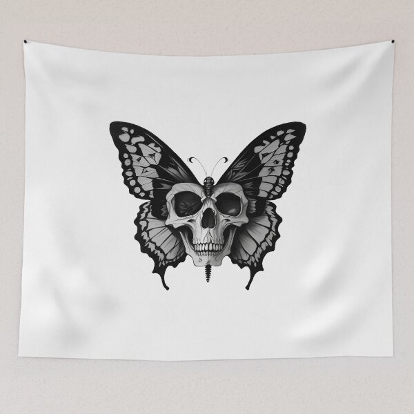 Item preview, Skull Butterfly Concept Art (Black and White) Version 03 designed and sold by Scarlet Swan.