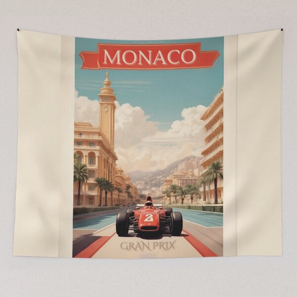 Item preview, Reviving Racing Legends: Monaco Grand Prix Retro Art designed and sold by Ceemko's Vintage Corner.