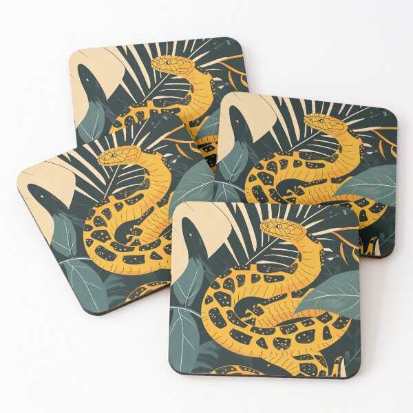 Item preview, Yellow snake in leaves designed and sold by AnnArtshock.