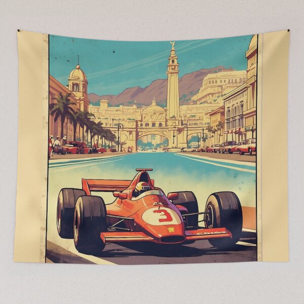 Item preview, Monaco Grand Prix Nostalgia: Timeless Racing Art Print designed and sold by Ceemko's Vintage Corner.