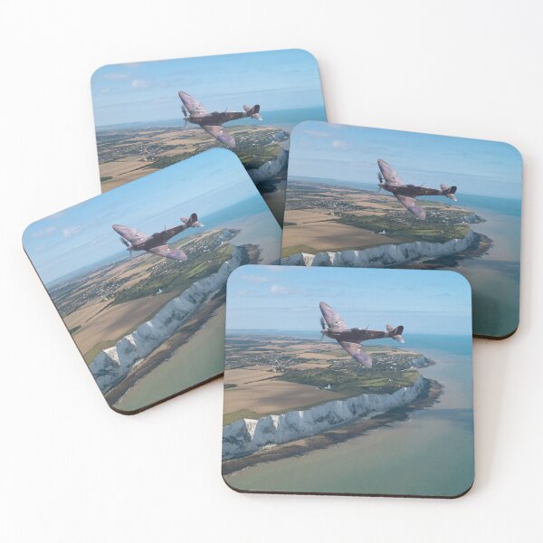 Item preview, WW2 Spitfire Mk Vb flying over the White Cliffs of Dover. designed and sold by Paul Rowland.