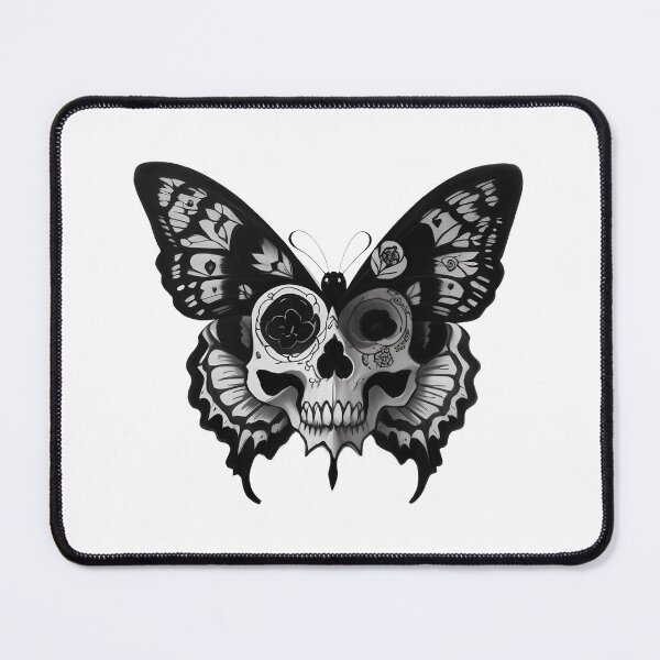 Item preview, Skull Butterfly Concept Art (Black and White) Version X designed and sold by Scarlet Swan.