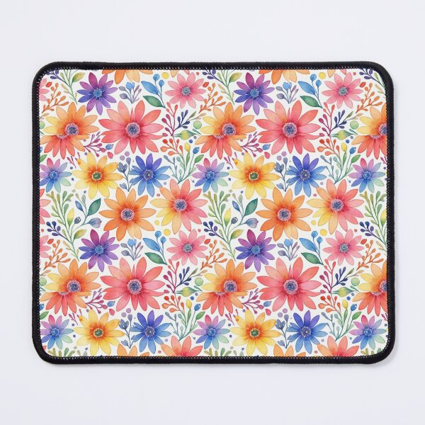Item preview, Rainbow Colored Flowers, watercolor floral pattern designed and sold by Gaspirtz.