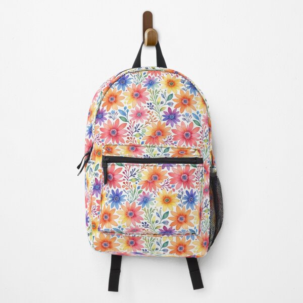 Item preview, Rainbow Colored Flowers, watercolor floral pattern designed and sold by Gaspirtz.