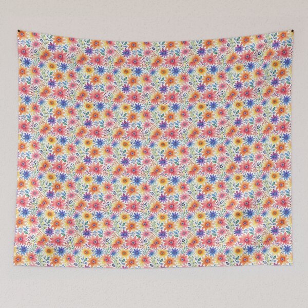 Item preview, Rainbow Colored Flowers, watercolor floral pattern designed and sold by Gaspirtz.
