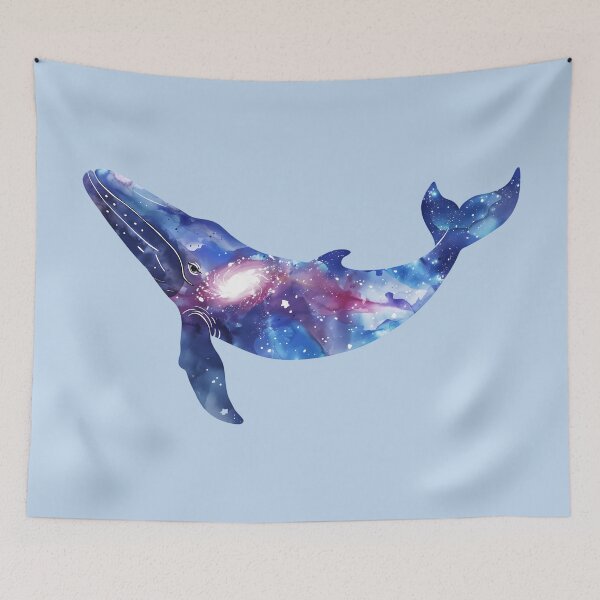 Item preview, Watercolor Galaxy Space Whale designed and sold by SunMoonMilk.
