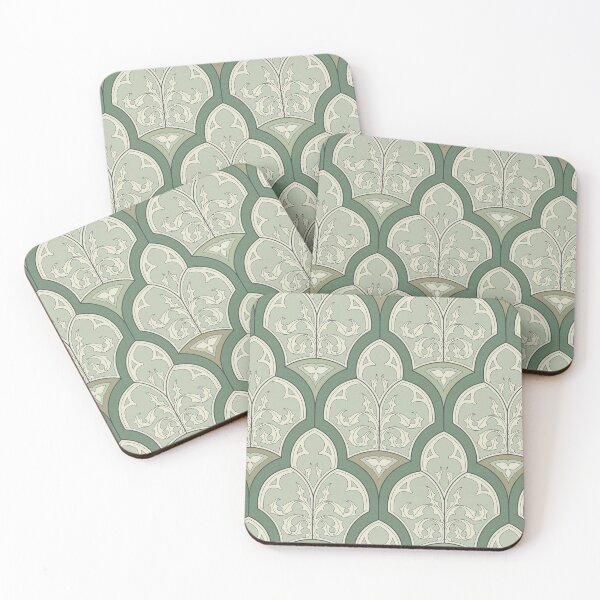 Item preview, Gothic pointed arches mosaic in green designed and sold by runcatrun.