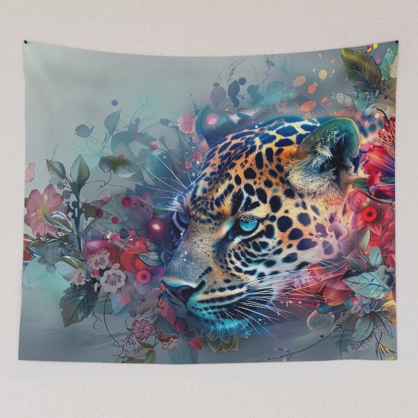 Item preview, Leopard sneaks through flowers designed and sold by FlowersColorful.