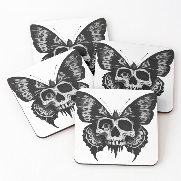 Item preview, Skull Butterfly Concept Art (Black and White) Version 05 designed and sold by Scarlet Swan.
