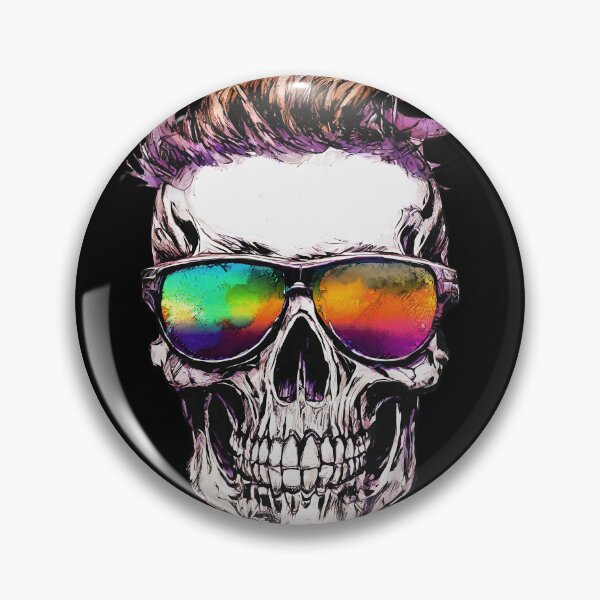 Artikelvorschau, Cyberpunk Totenkopf mit Brille/2 entworfen und verkauft von Synthwave Poem.