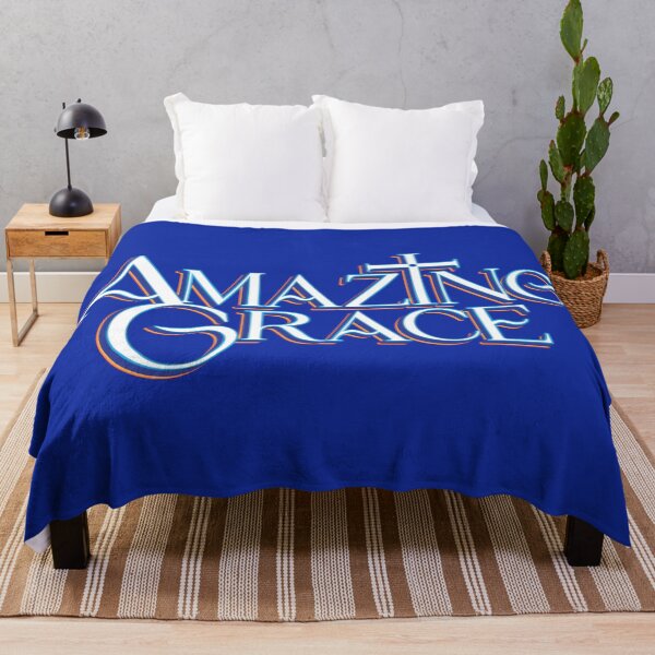 Item preview, Amazing grace Christian Typography Art blue designed and sold by Shaun Joseph.