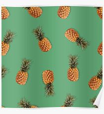 Tropical pineapples Poster
