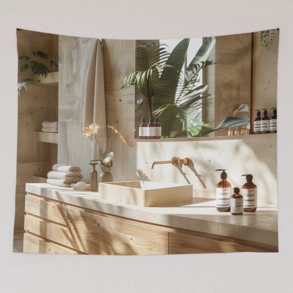 Item preview, Bathroom With Sink and Mirror. Cosmetics Spa Scenes designed and sold by frequent-art.