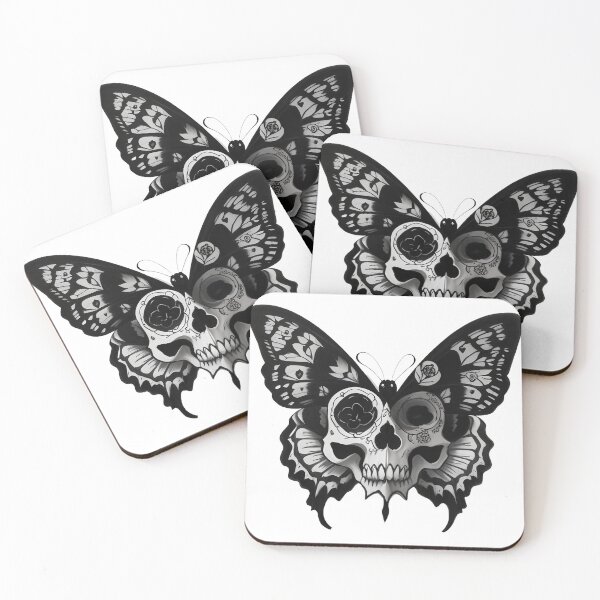 Item preview, Skull Butterfly Concept Art (Black and White) Version X designed and sold by Scarlet Swan.