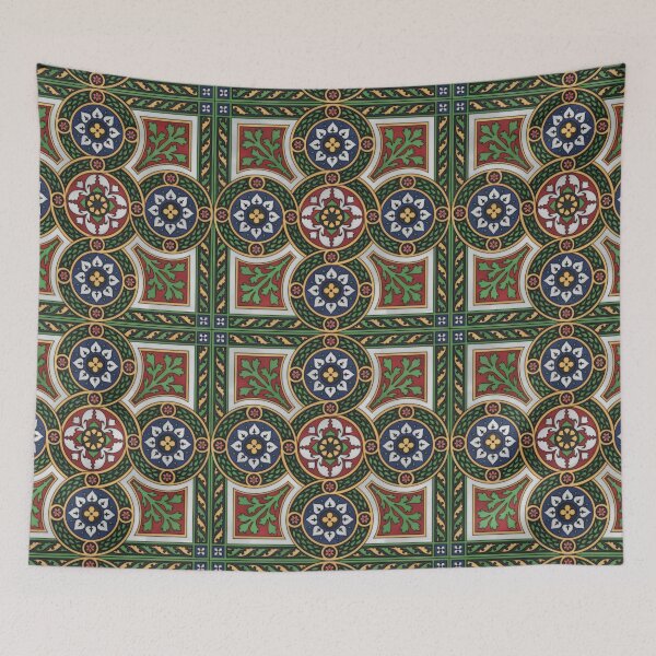 Item preview, Floral Circle Leaf Tile Reproduction designed and sold by MadeByGeeClowes.