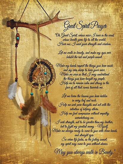 "Native American Great spirit Prayer" Poster by Irisangel | Redbubble