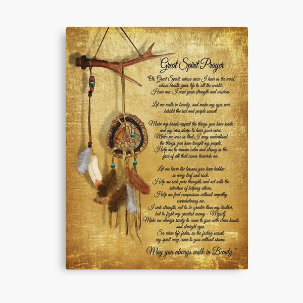 Native American Great spirit Prayer Canvas Print