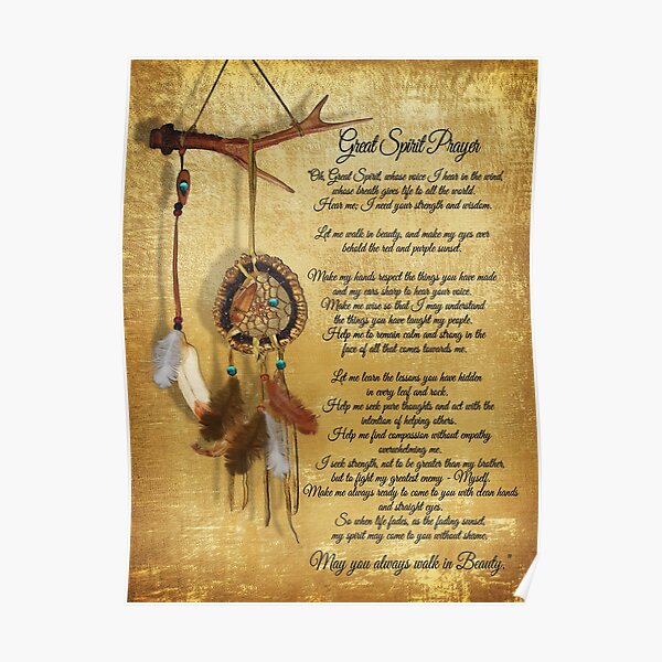 Native American Great spirit Prayer Poster