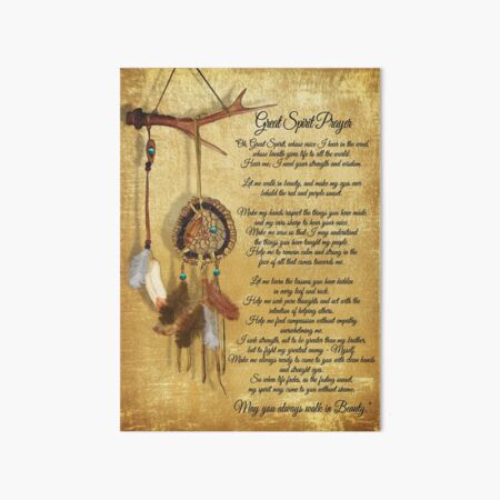 Native American Great spirit Prayer Art Board Print