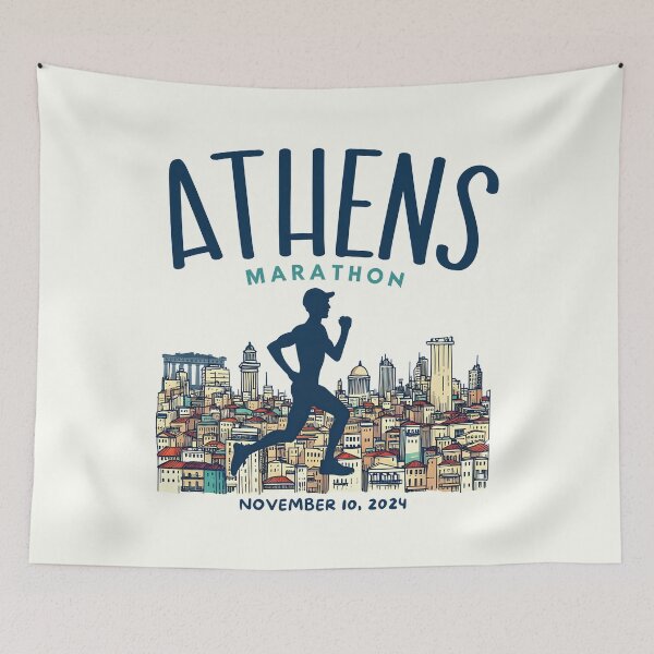 Item preview, Athens Marathon November 10 2024 Cityscape Runner  designed and sold by HowToCanadian.