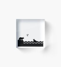 Swimming Beach Dinosaur Fun Acrylic Block